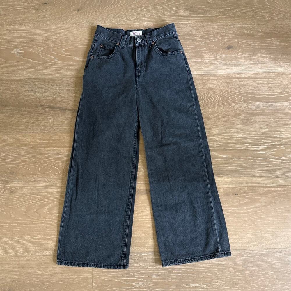 Deja Clark for Aeropostale Jeans Super Baggy Rhinestone Rose Size XS Faded Black